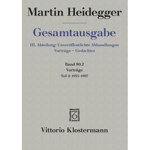 Martin Heidegger - Vorträge