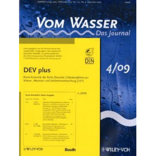 Fachgruppe in der GDCh Wasserchemische Gesellschaft & In Gemeinschaft mit dem Normenausschuss Wasserwesen im DIN e.V. - DEV plus