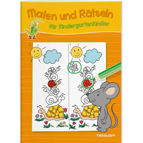 Malen und Rätseln für Kindergartenkinder (Orange)