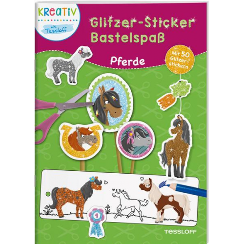 Glitzer-Sticker Bastelspaß.Pferde