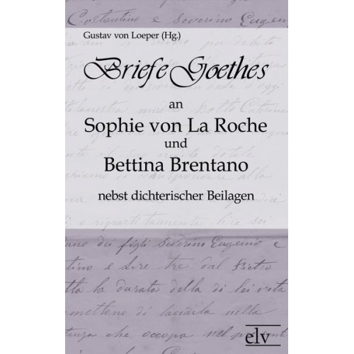 Johann Wolfgang Goethe - Briefe Goethes an Sophie von La Roche und Bettina Brentano nebst dichterischen Beilagen