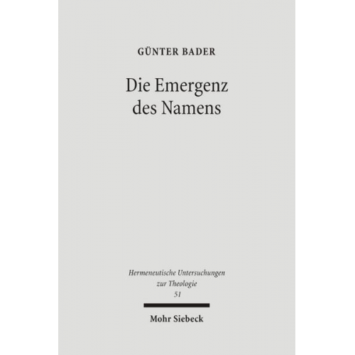 Günter Bader - Die Emergenz des Namens