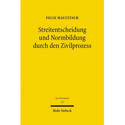 Felix Maultzsch - Streitentscheidung und Normbildung durch den Zivilprozess