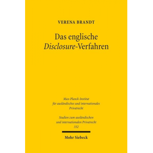 Verena Brandt - Das englische Disclosure-Verfahren