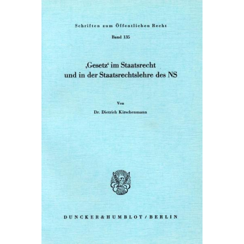 Dietrich Kirschenmann - Kirschenmann: 'Gesetz