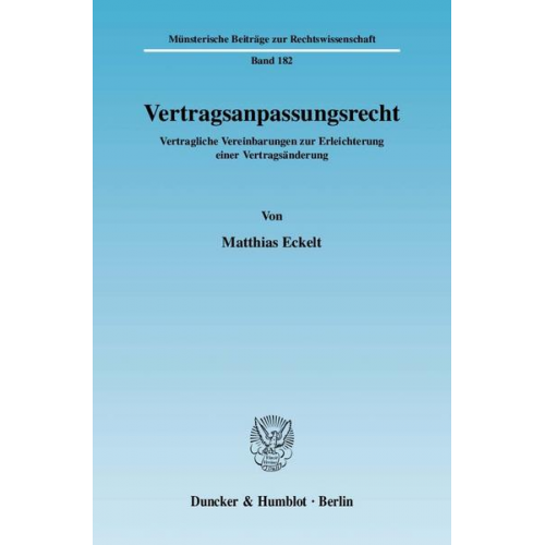 Matthias Eckelt - Vertragsanpassungsrecht.