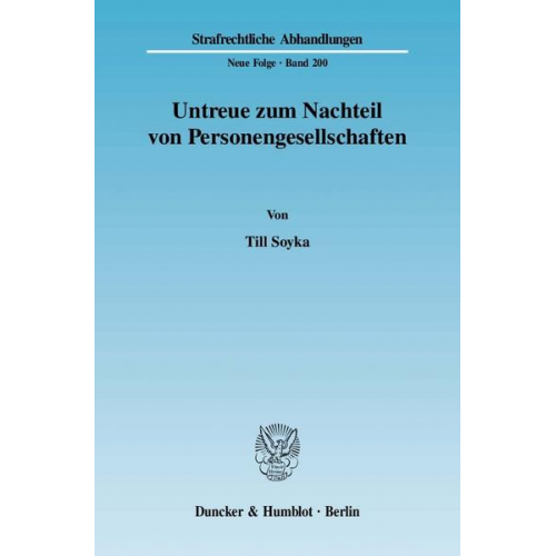 Till Soyka - Untreue zum Nachteil von Personengesellschaften.