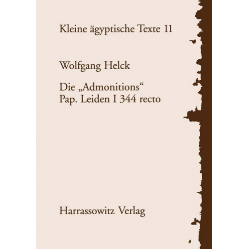 Wolfgang Helck - Die 'Admonitions