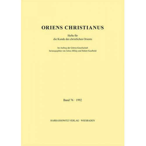 Oriens Christianus 76 (1992)