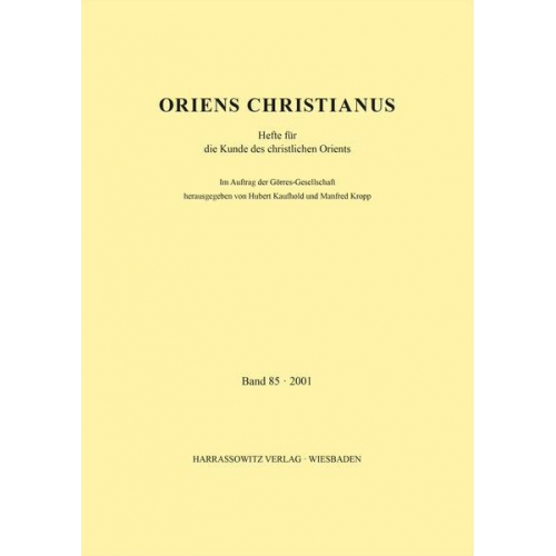 Oriens Christianus 85 (2001)