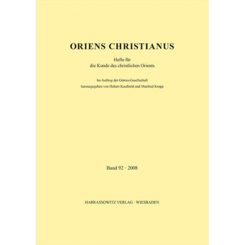 Oriens Christianus 92 (2008)