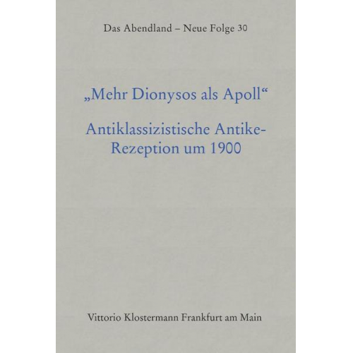 Achim Aurnhammer & Thomas Pittrof - Mehr Dionysos als Apoll