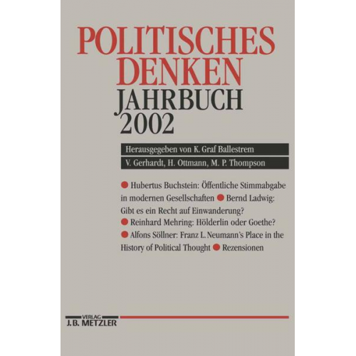 'Deutschen Gesellschaft zur Erforschung der Politischen Bildung' - Politisches Denken Jahrbuch 2002
