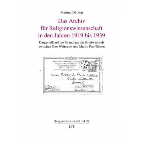 Martina Dürkop - Dürkop, M: Archiv für Religionswissenschaft 1919-39