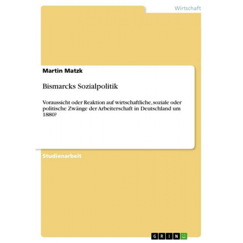 Martin Matzk - Bismarcks Sozialpolitik