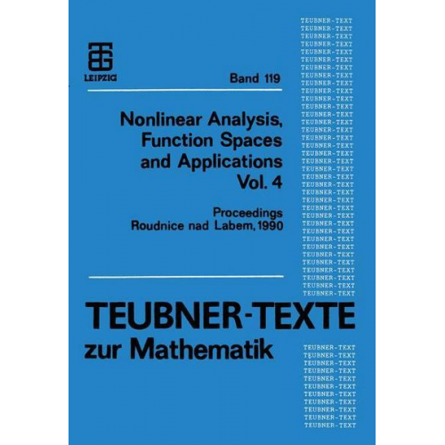 Nonlinear Analysis, Function Spaces and Applications Vol. 4