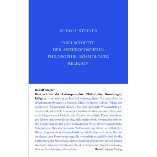 Rudolf Steiner - Drei Schritte der Anthroposophie