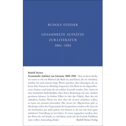 Rudolf Steiner - Gesammelte Aufsätze zur Literatur 1884–1902