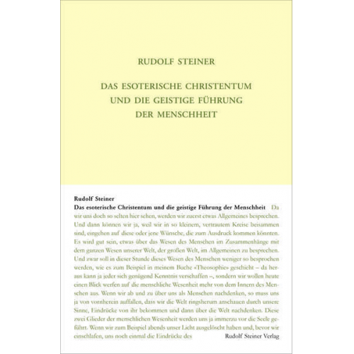 Rudolf Steiner - Das esoterische Christentum und die geistige Führung der Menschheit