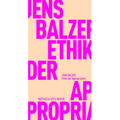 Jens Balzer - Ethik der Appropriation