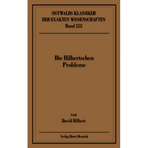 David Hilbert - Die Hilbertschen Probleme (Hilbert)