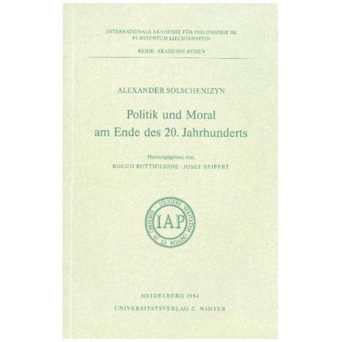 Alexander Solschenizyn - Politik und Moral am Ende des 20. Jahrhunderts