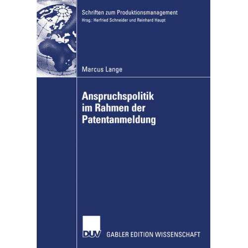 Marcus Lange - Anspruchspolitik im Rahmen der Patentanmeldung