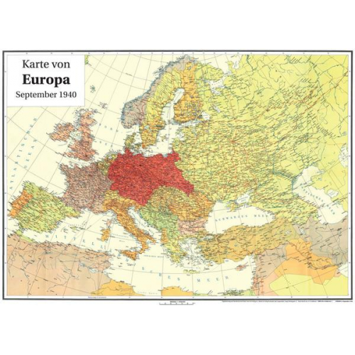 Historische Karte: EUROPA im September 1940 (gerollt)