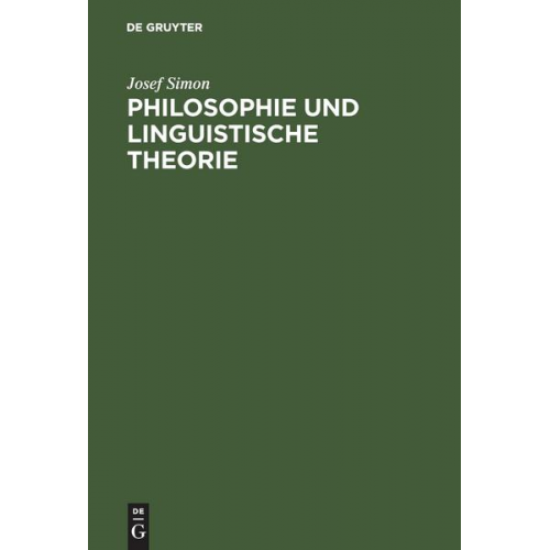 Josef Simon - Philosophie und linguistische Theorie