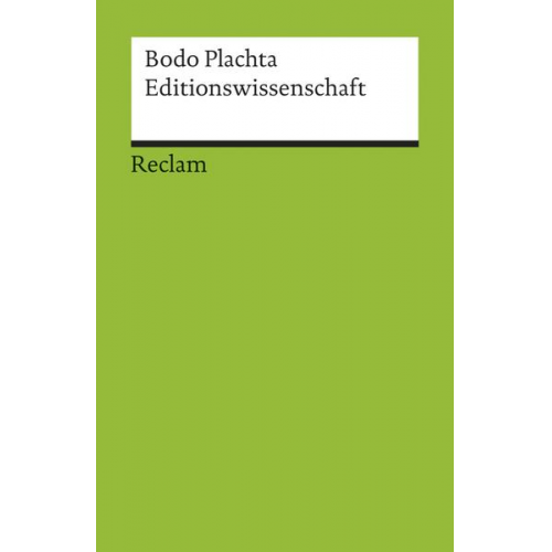 Bodo Plachta - Editionswissenschaft