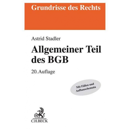 Bernd Rüthers & Astrid Stadler - Allgemeiner Teil des BGB