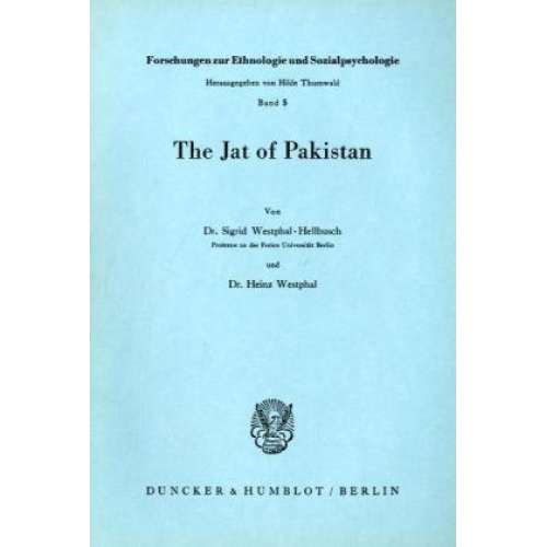 Sigrid Westphal-Hellbusch & Heinz Westphal - Westphal-Hellbusch: Jat of Pakistan