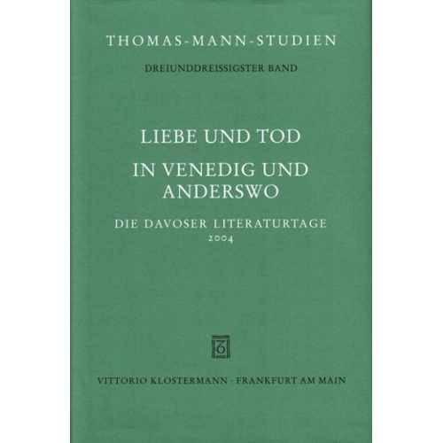 Thomas Sprecher - Liebe und Tod - in Venedig und anderswo