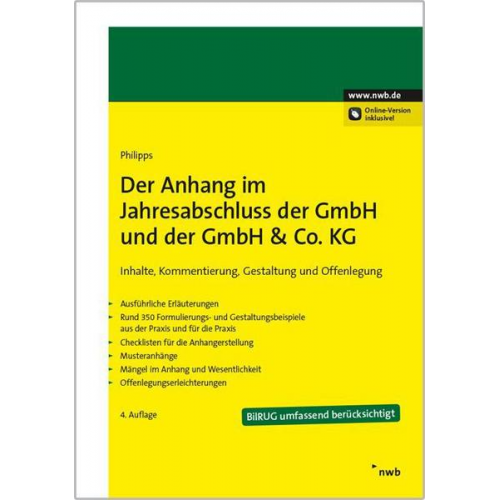 Holger Philipps - Der Anhang im Jahresabschluss der GmbH und der GmbH & Co. KG