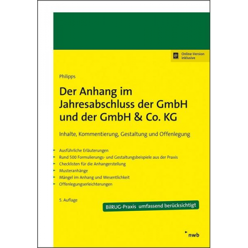 Holger Philipps - Der Anhang im Jahresabschluss der GmbH und der GmbH & Co. KG