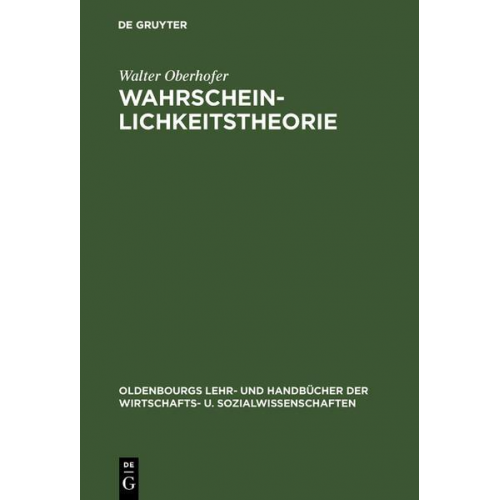 Walter Oberhofer - Wahrscheinlichkeitstheorie