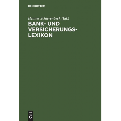 Henner Schierenbeck - Bank- und Versicherungslexikon