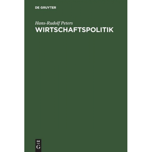 Hans-Rudolf Peters - Wirtschaftspolitik