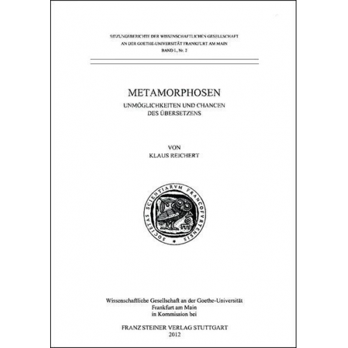 Klaus Reichert - Metamorphosen