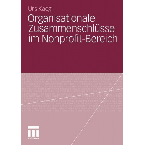 Urs Kaegi - Organisationale Zusammenschlüsse im Nonprofit-Bereich