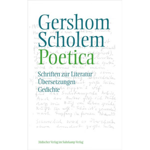 Gershom Scholem - Poetica