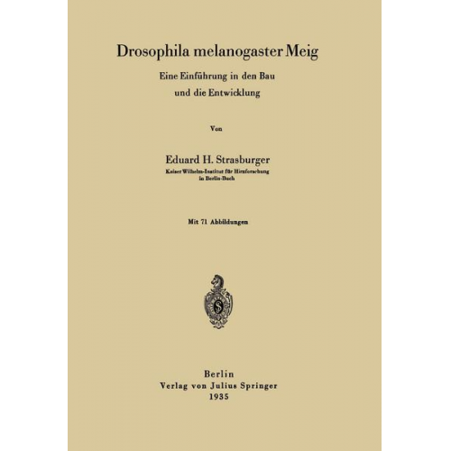 Eduard H. Strasburger - Drosophila melanogaster Meig