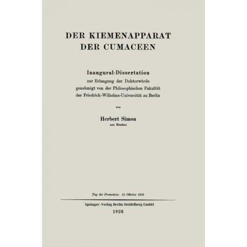 Herbert Simon - Der Kiemenapparat der Cumaceen