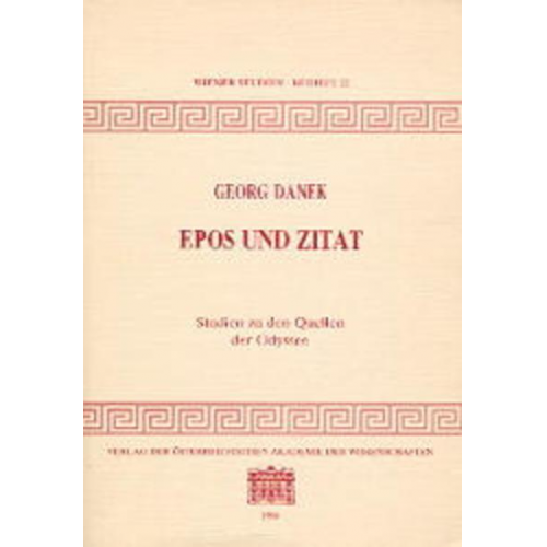 Georg Danek - Epos und Zitat