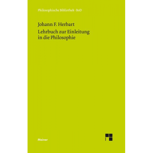 Johann Friedrich Herbart - Lehrbuch zur Einleitung in die Philosophie