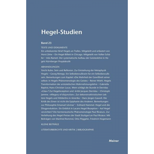 Hegel-Studien Band 23