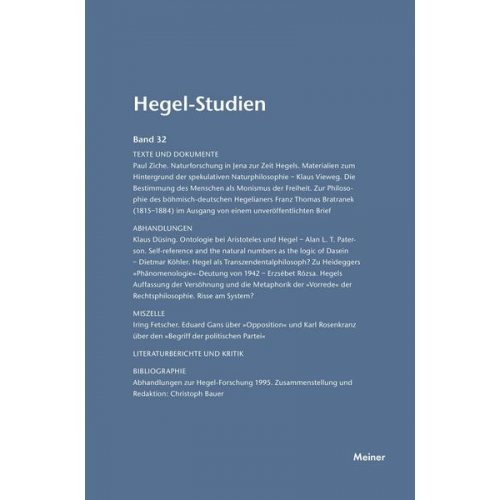Hegel-Studien Band 32