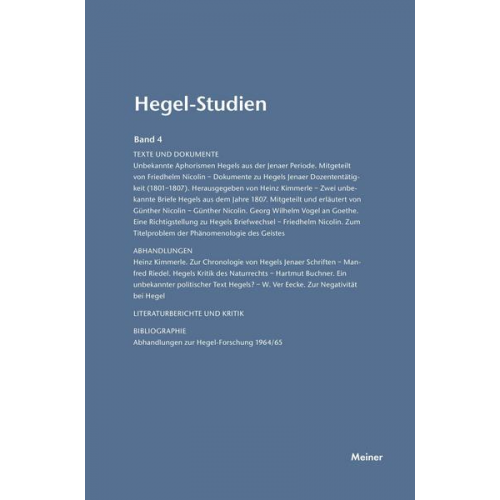 Hegel-Studien Band 4