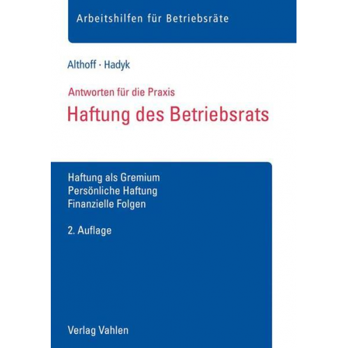 Lars Althoff & Marc Hadyk - Haftung des Betriebsrats