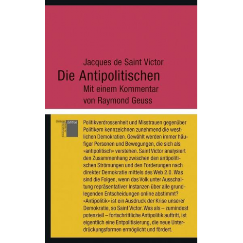 Jacques de Saint Victor - Die Antipolitischen